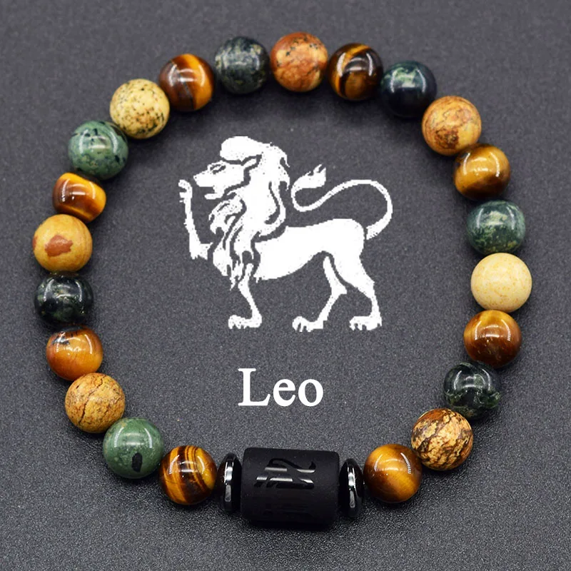 12 Zodiac Sign Bracelet Homme Constellation Bracelet for Men Aries Virgo Leo Libra Charm Bangle Women Friendship Jewelry on Hand