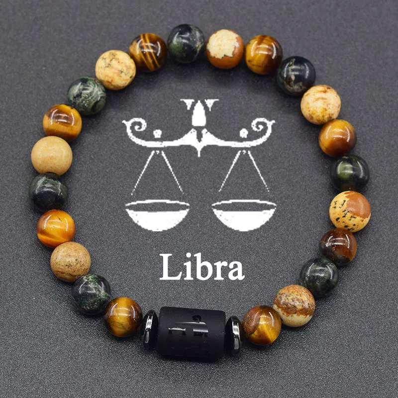 12 Zodiac Sign Bracelet Homme Constellation Bracelet for Men Aries Virgo Leo Libra Charm Bangle Women Friendship Jewelry on Hand