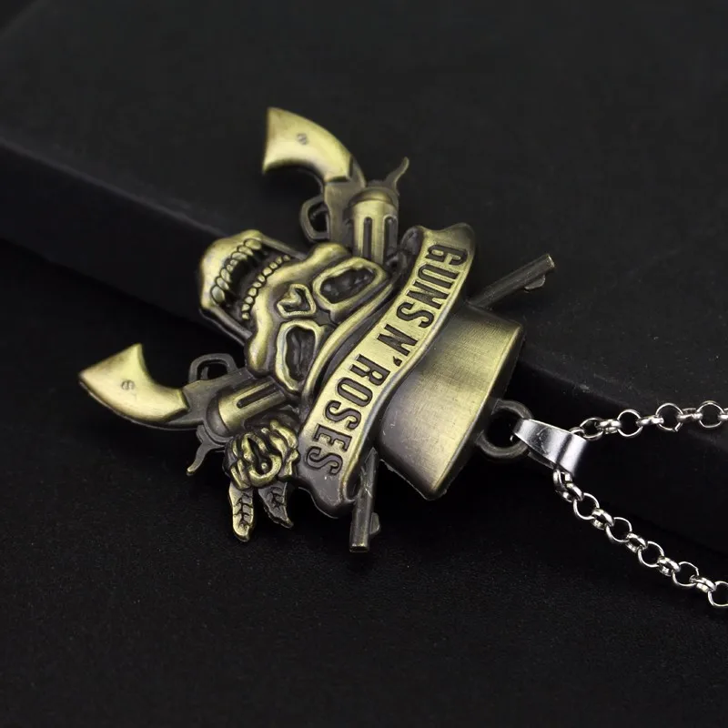 Rock Music Band Guns N 'Roses Skull Death Logo Pendants Necklaces Necklace for Woman Man Music Series Jewelry