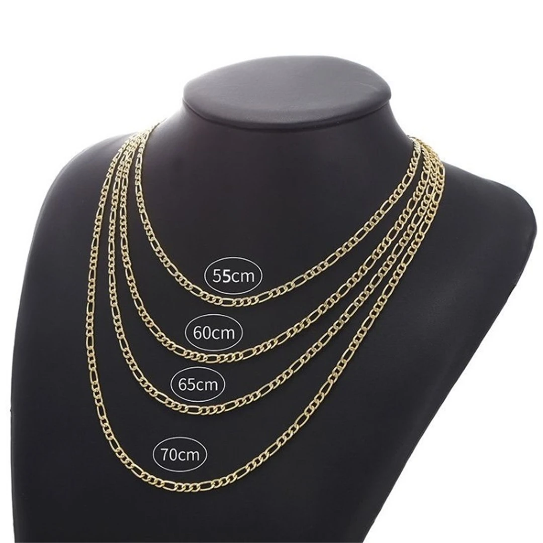 Fashion New Figaro Chain Necklace Men's Punk Silver Color Stainless Steel Long Necklace Men's Hip Hop Jewelry Gift