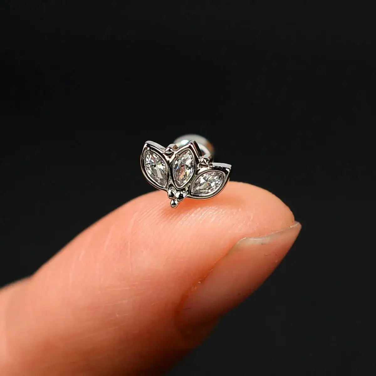 1PC 20G Women's Fashion Stainless Steel Crystal CZ Ear Studs Cartilage Helix Lobe Earring 2024 Trendy Piercing Jewelry for Teens
