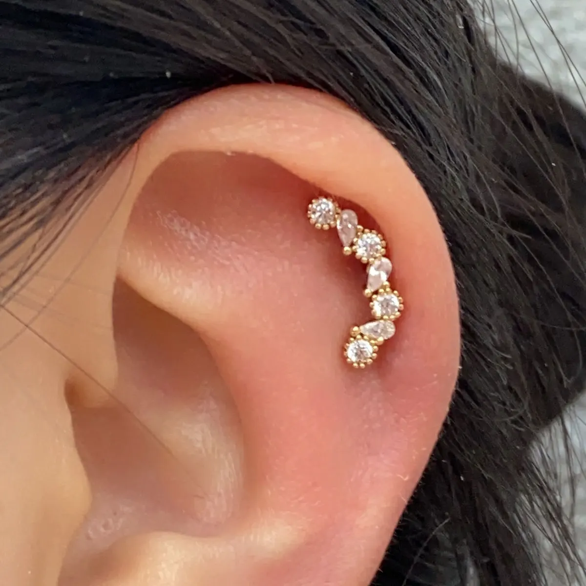 1PC 20G Women's Fashion Stainless Steel Crystal CZ Ear Studs Cartilage Helix Lobe Earring 2024 Trendy Piercing Jewelry for Teens