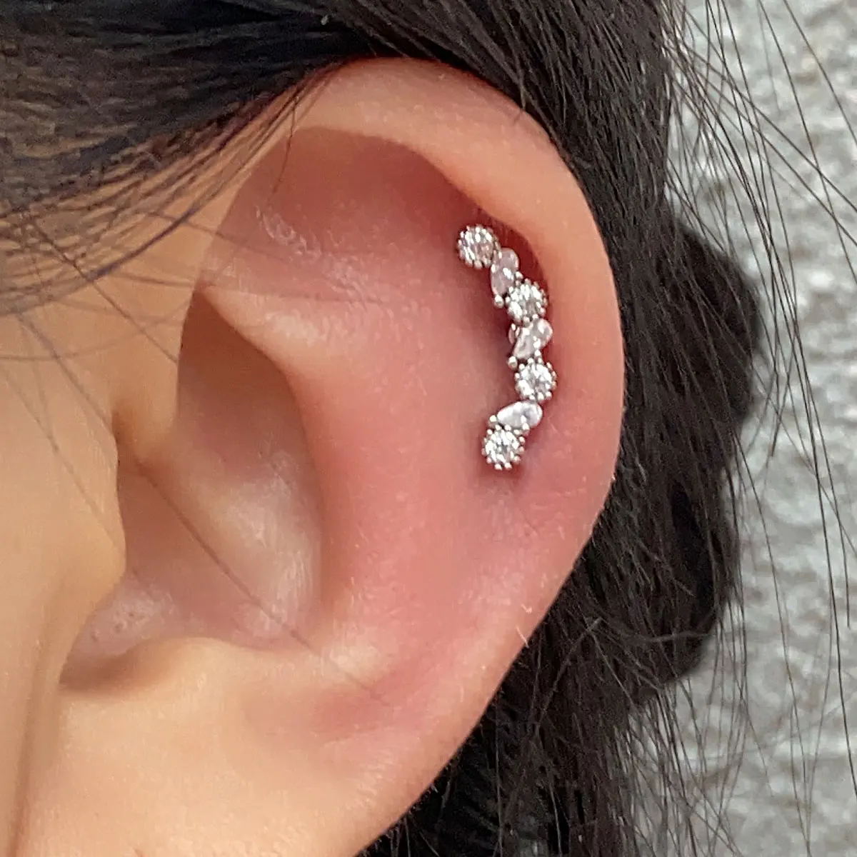 1PC 20G Women's Fashion Stainless Steel Crystal CZ Ear Studs Cartilage Helix Lobe Earring 2024 Trendy Piercing Jewelry for Teens