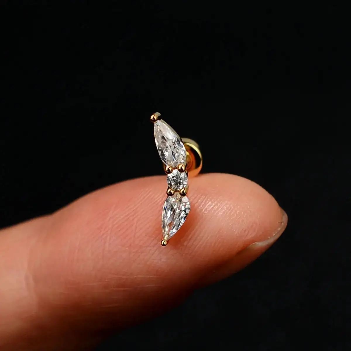 1PC 20G Women's Fashion Stainless Steel Crystal CZ Ear Studs Cartilage Helix Lobe Earring 2024 Trendy Piercing Jewelry for Teens