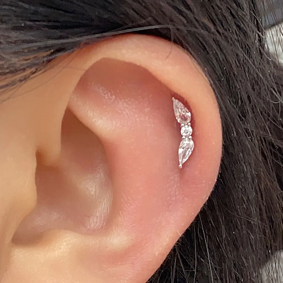 1PC 20G Women's Fashion Stainless Steel Crystal CZ Ear Studs Cartilage Helix Lobe Earring 2024 Trendy Piercing Jewelry for Teens
