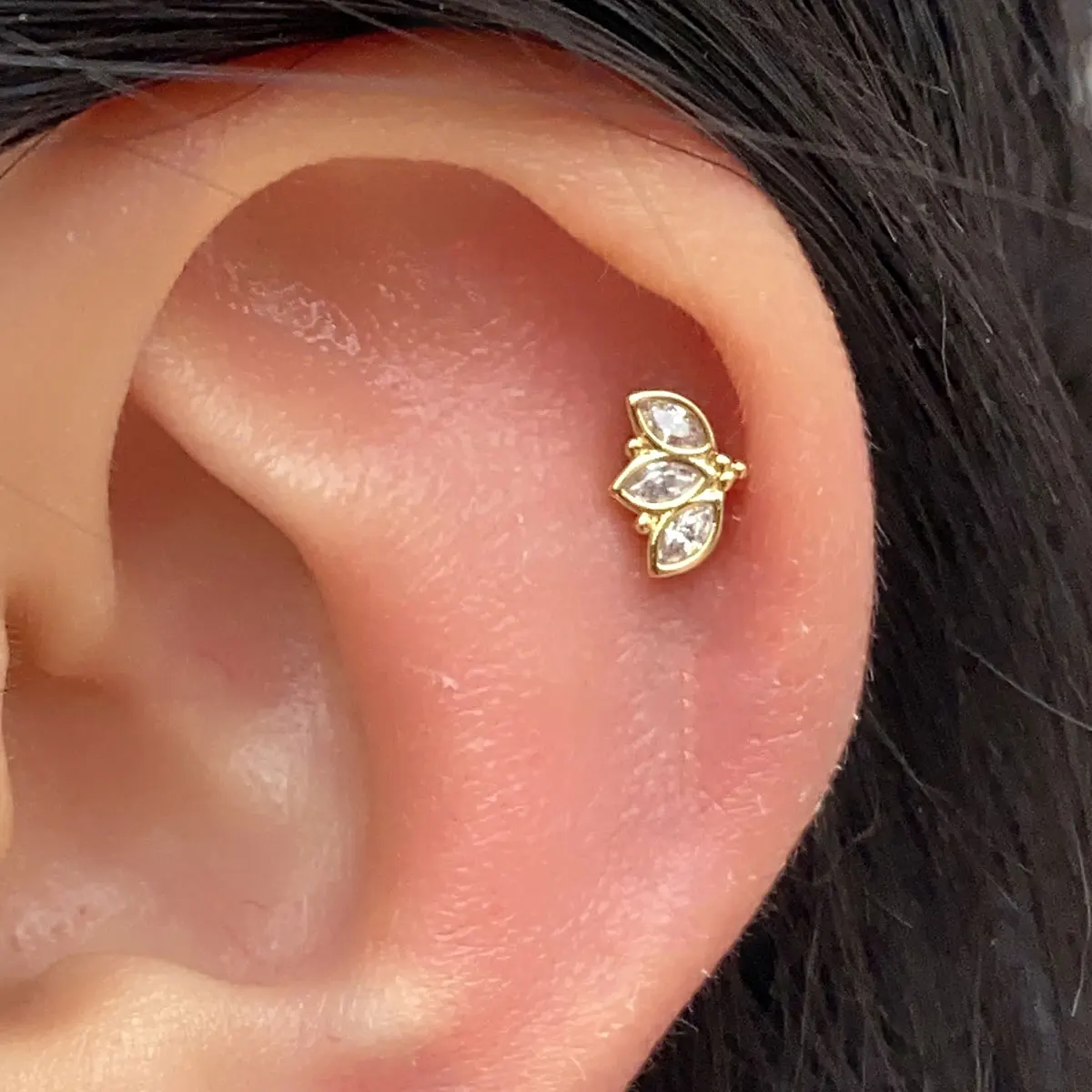 1PC 20G Women's Fashion Stainless Steel Crystal CZ Ear Studs Cartilage Helix Lobe Earring 2024 Trendy Piercing Jewelry for Teens