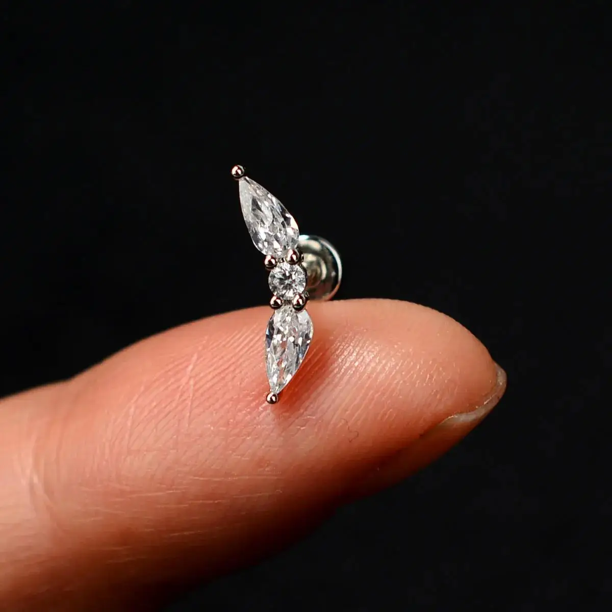 1PC 20G Women's Fashion Stainless Steel Crystal CZ Ear Studs Cartilage Helix Lobe Earring 2024 Trendy Piercing Jewelry for Teens
