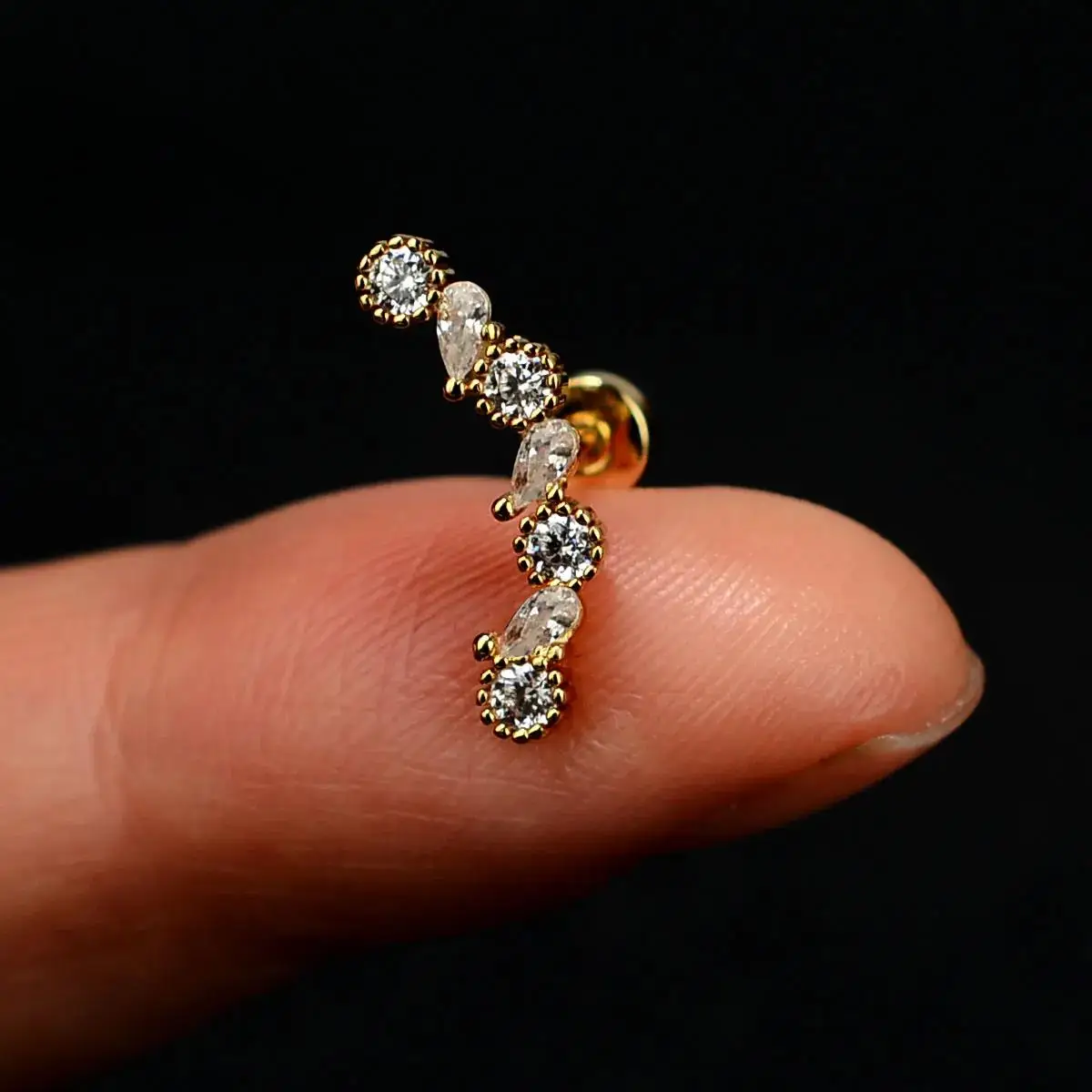 1PC 20G Women's Fashion Stainless Steel Crystal CZ Ear Studs Cartilage Helix Lobe Earring 2024 Trendy Piercing Jewelry for Teens