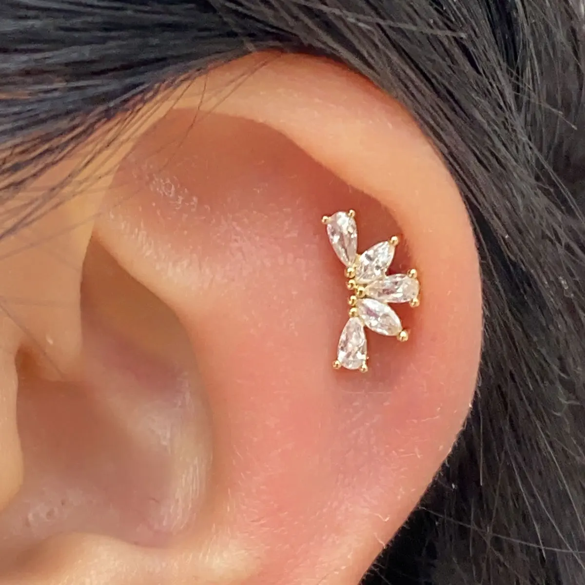 1PC 20G Women's Fashion Stainless Steel Crystal CZ Ear Studs Cartilage Helix Lobe Earring 2024 Trendy Piercing Jewelry for Teens