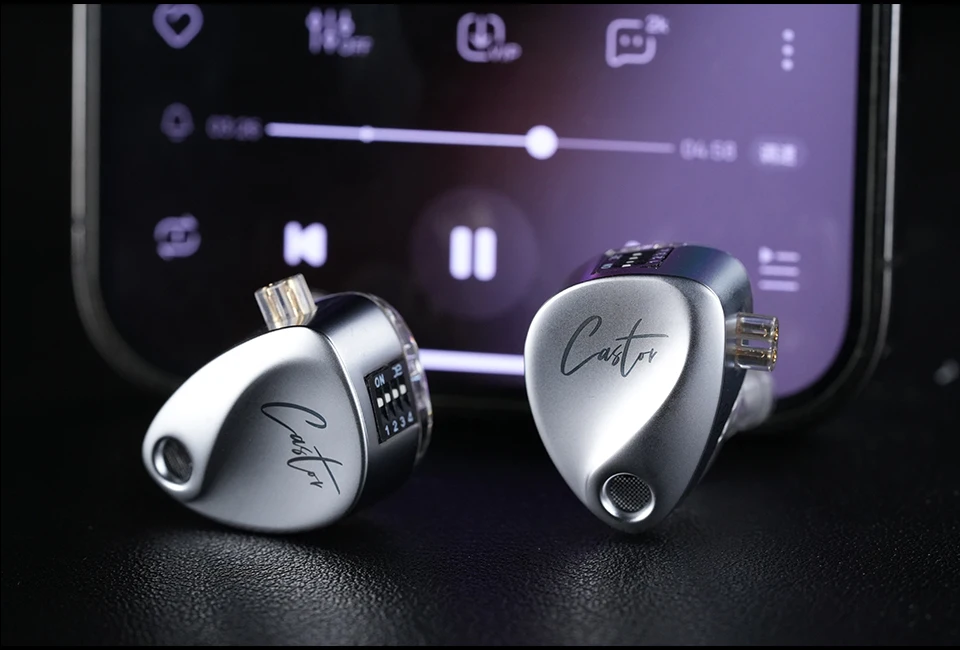 KZ Castor In Ear Wired Earphones HIFI Bass Tunable Balanced Armature Sport Headphones Monitor Metal Earbuds