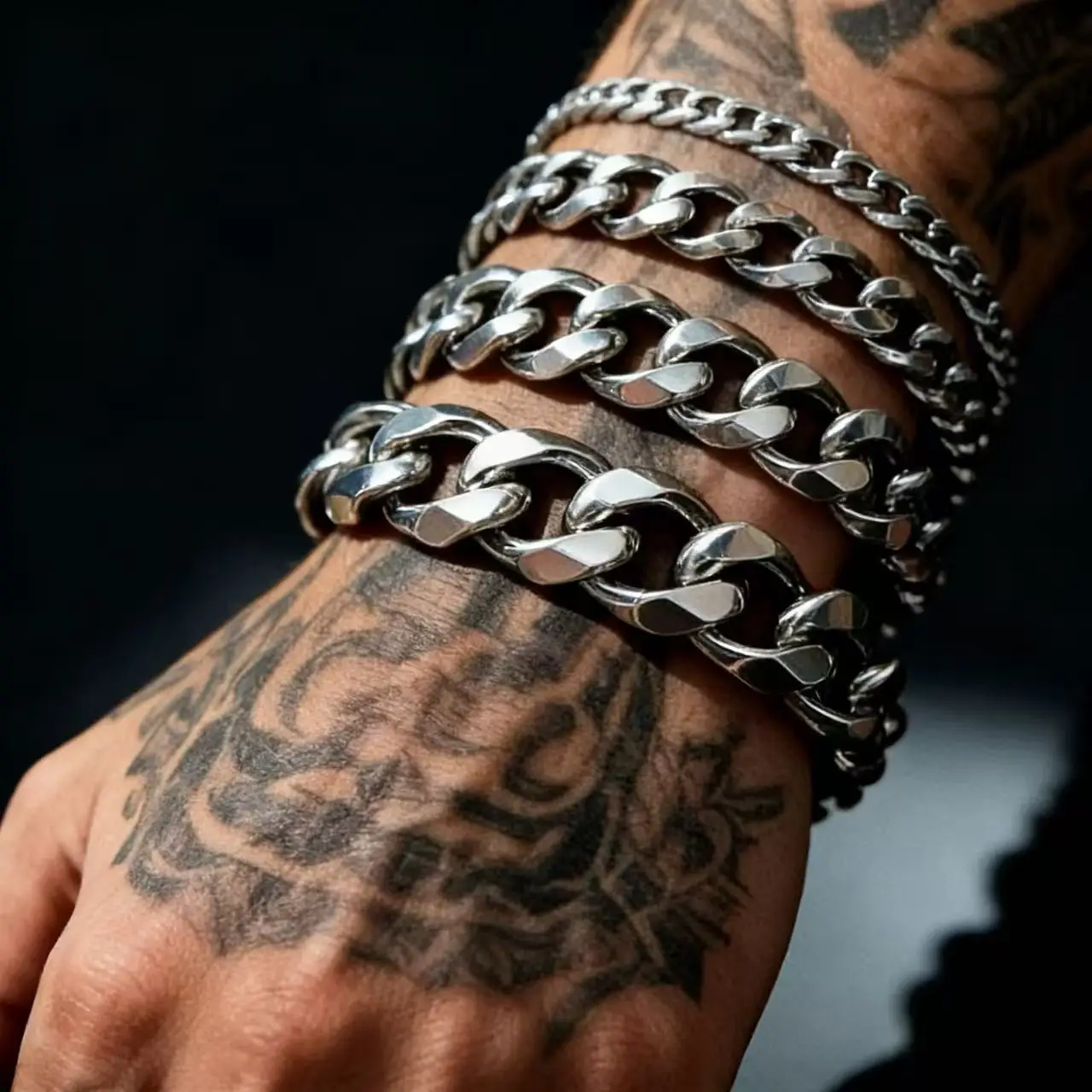 HNSP Stainless Steel Waterproof Cuban Link Chain Necklace For Men Jewelry Thick Heavy Chain 8/10/12/14MM Punk Rock Accessories