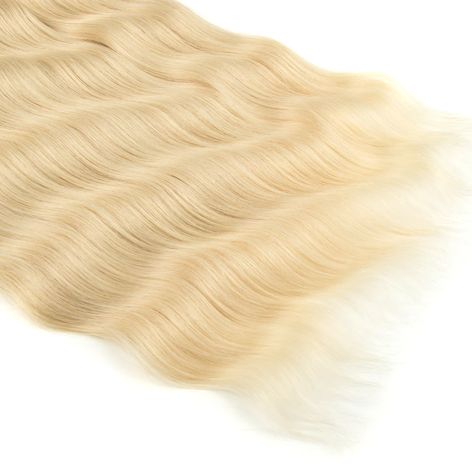 FASHION IDOL 6Pcs Water Wave Hair Bundles Synthetic Hair Extensions 20 inch Ombre Blonde Fake Hair Weave Body Wave Fiber Hair