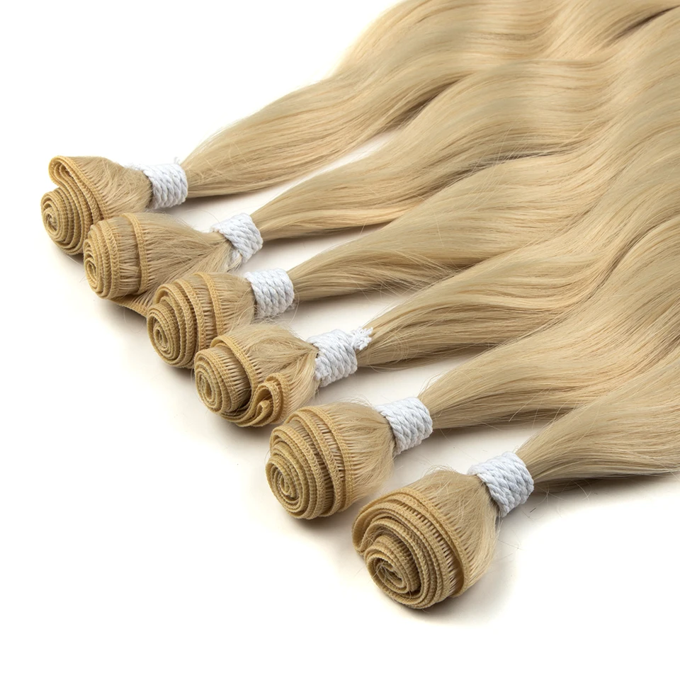 FASHION IDOL 6Pcs Water Wave Hair Bundles Synthetic Hair Extensions 20 inch Ombre Blonde Fake Hair Weave Body Wave Fiber Hair