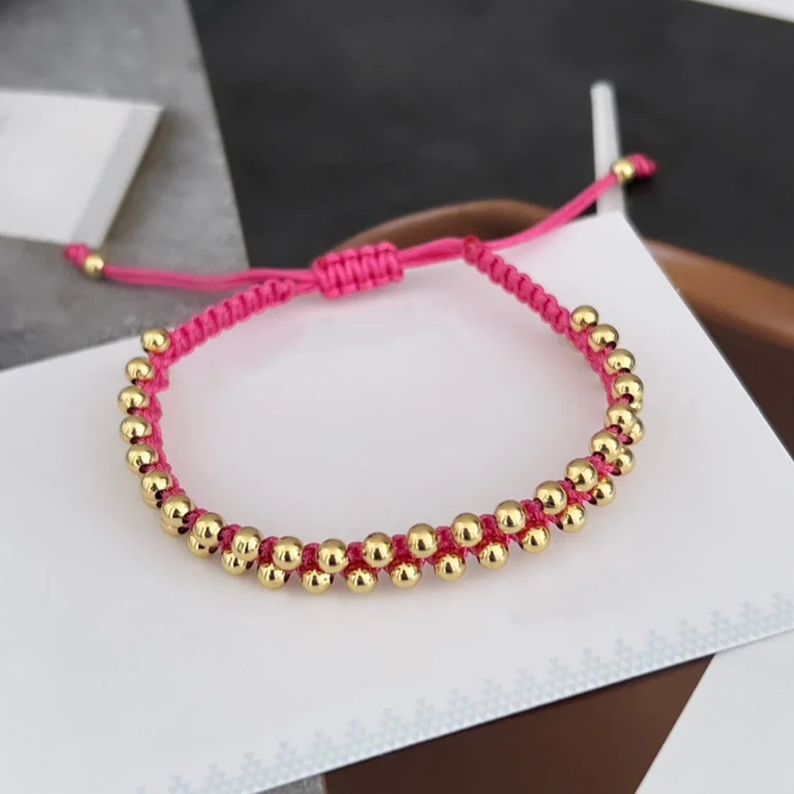 KKBEAD Handmade Braided Bracelets For Women Couple Jewelry Gift Gold Plated Beads Bracelet Free Shipping Pulseras Accessories
