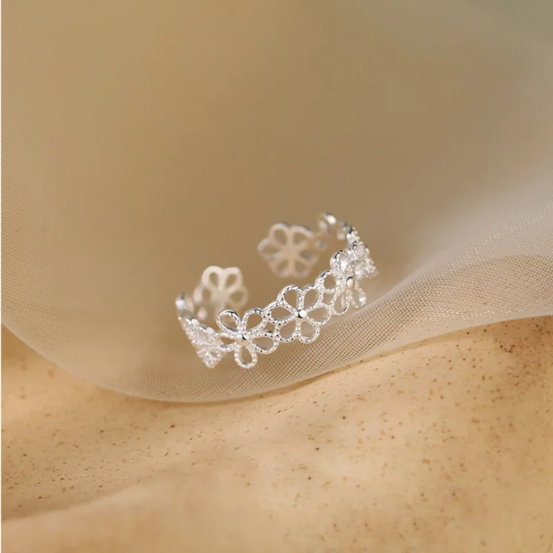 BF CLUB 925 Sterling Rings for Women Wide Ball Fashion Geometric Vintage Handmade Irregular Ring Party Gifts