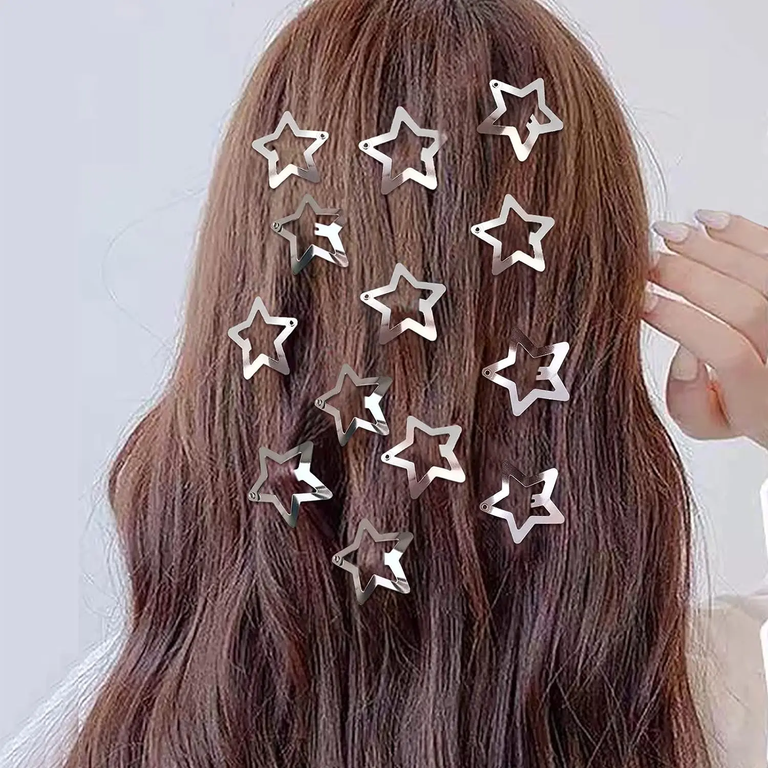 2-100Pcs Star Hair Clips for Girls Filigree Star Metal Snap Clip Hairpins Barrettes Fahsion Bobby Pin Headwear Accessories