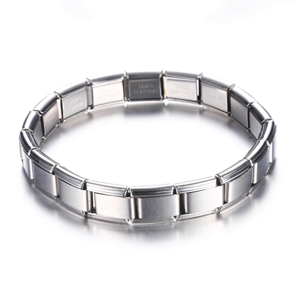 9 mm Wide Stainless Steel Bracelets Simple Trendy Style Daily Wear Silver-Color Charm Bracelet For Women On Party Unisex Style