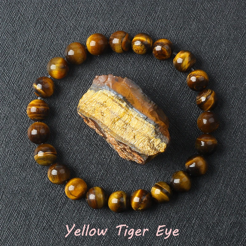 Geniune Epidote Zoisite Bead Bracelet Homme Natural Quartz Lava Tiger Eye Stone Bracelet Made of Natural Stone Jewelry for Women