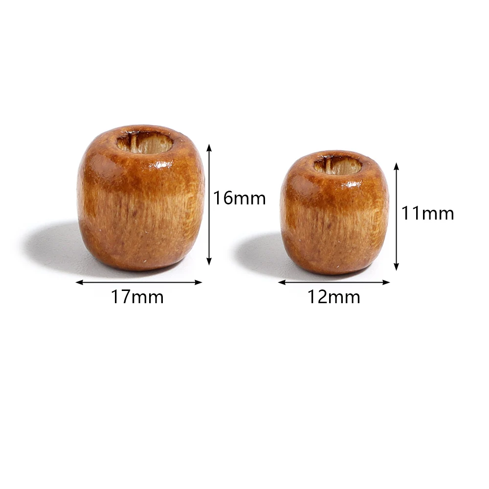 Natural Wooden Beads For Jewelry Making Big Hole Wood Beads Loose Spacer Beads DIY Hair Accessories Bracelet Necklace Wholesale