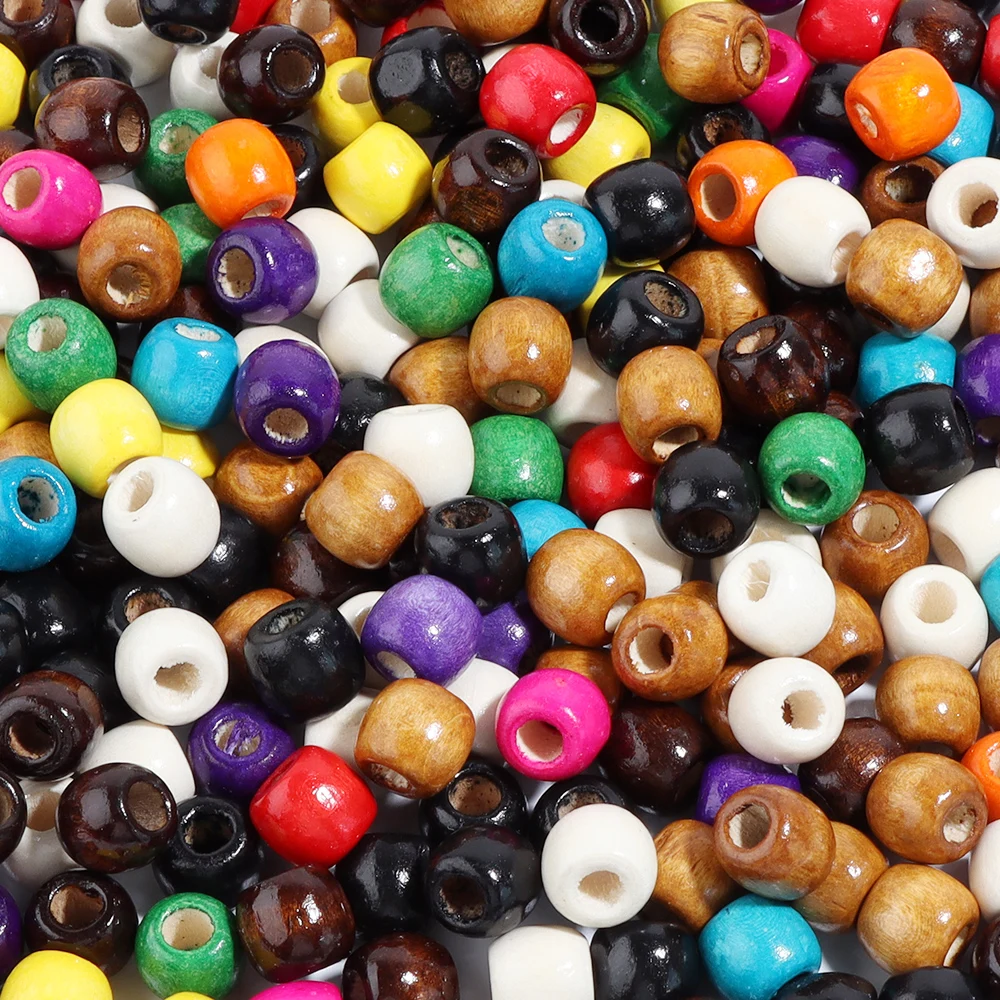 Natural Wooden Beads For Jewelry Making Big Hole Wood Beads Loose Spacer Beads DIY Hair Accessories Bracelet Necklace Wholesale