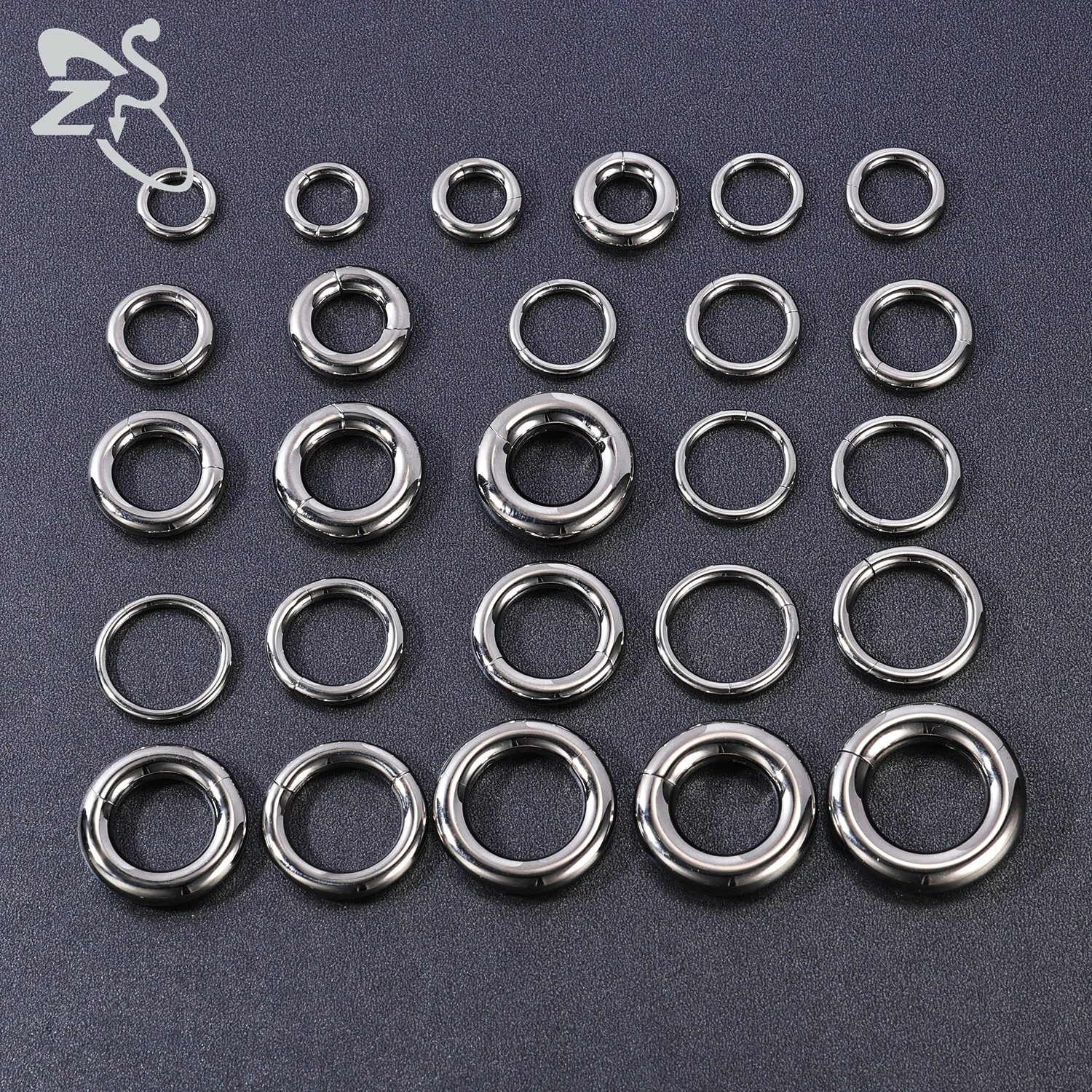 ZS 1PC G23 Titanium Hoop Earring for Women Silver Plated Circle Earring Large Gauge Seputm Nose Ring 2/4/6/8/10/12G Punk Earring