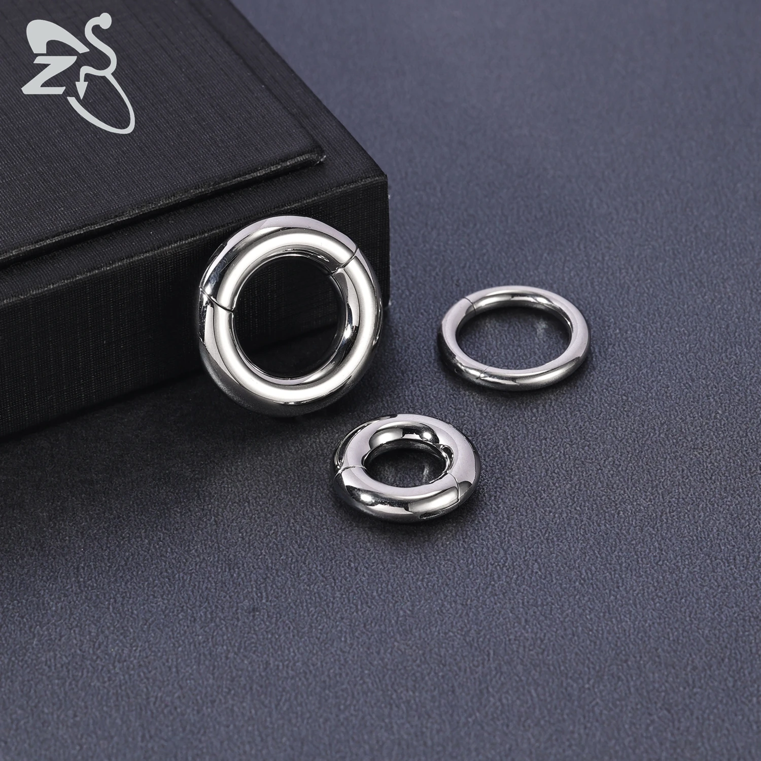 ZS 1PC G23 Titanium Hoop Earring for Women Silver Plated Circle Earring Large Gauge Seputm Nose Ring 2/4/6/8/10/12G Punk Earring