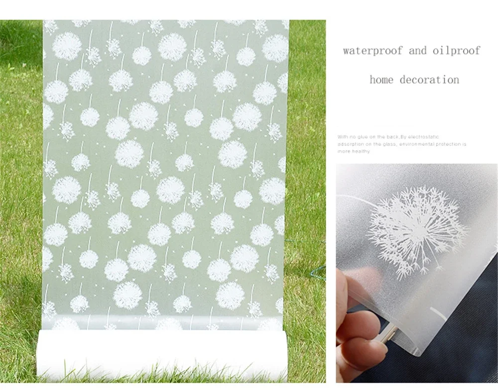 Decorative Privacy Vinyl Window Adhesive Film Window Sticker Decals Waterproof Sun UV Protection Bamboo Sliding Door Bathroom