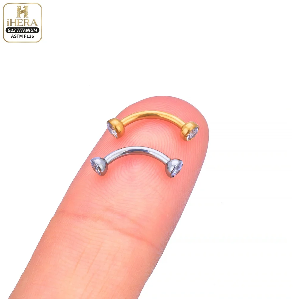 1/10 PCS G23 Titanium ASTM-F136 Piercings Nose Ring C Rod Body Jewelry Internal Thread Cartilage Helix Earrings Wholesale