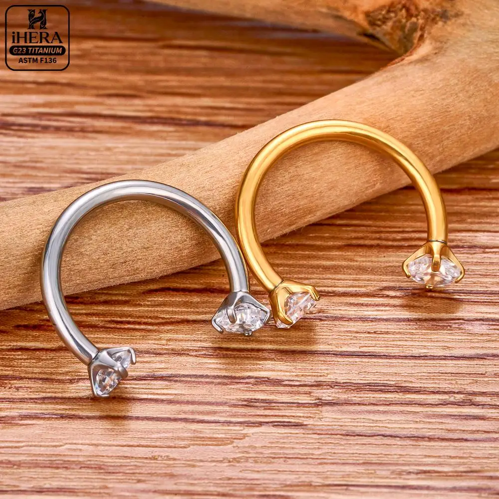 1/10 PCS G23 Titanium ASTM-F136 Piercings Nose Ring C Rod Body Jewelry Internal Thread Cartilage Helix Earrings Wholesale