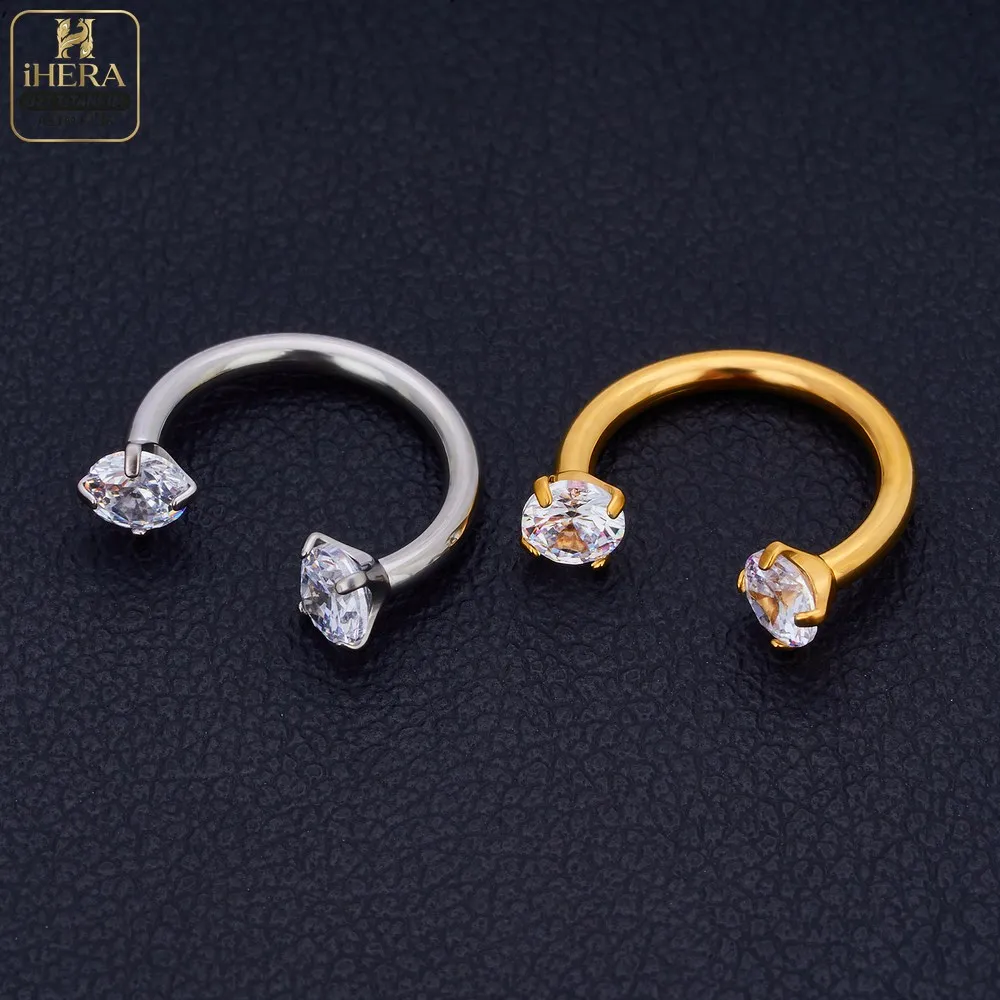 1/10 PCS G23 Titanium ASTM-F136 Piercings Nose Ring C Rod Body Jewelry Internal Thread Cartilage Helix Earrings Wholesale