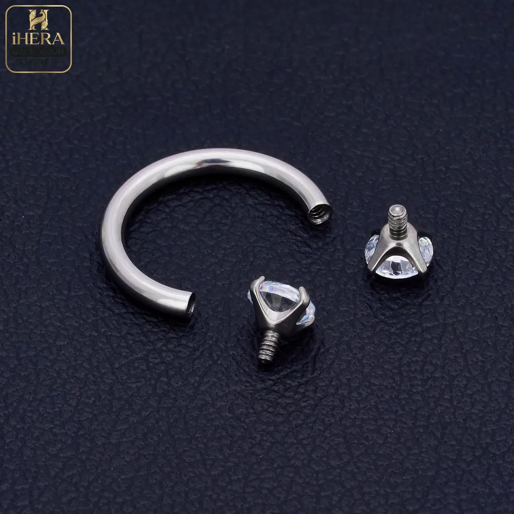 1/10 PCS G23 Titanium ASTM-F136 Piercings Nose Ring C Rod Body Jewelry Internal Thread Cartilage Helix Earrings Wholesale