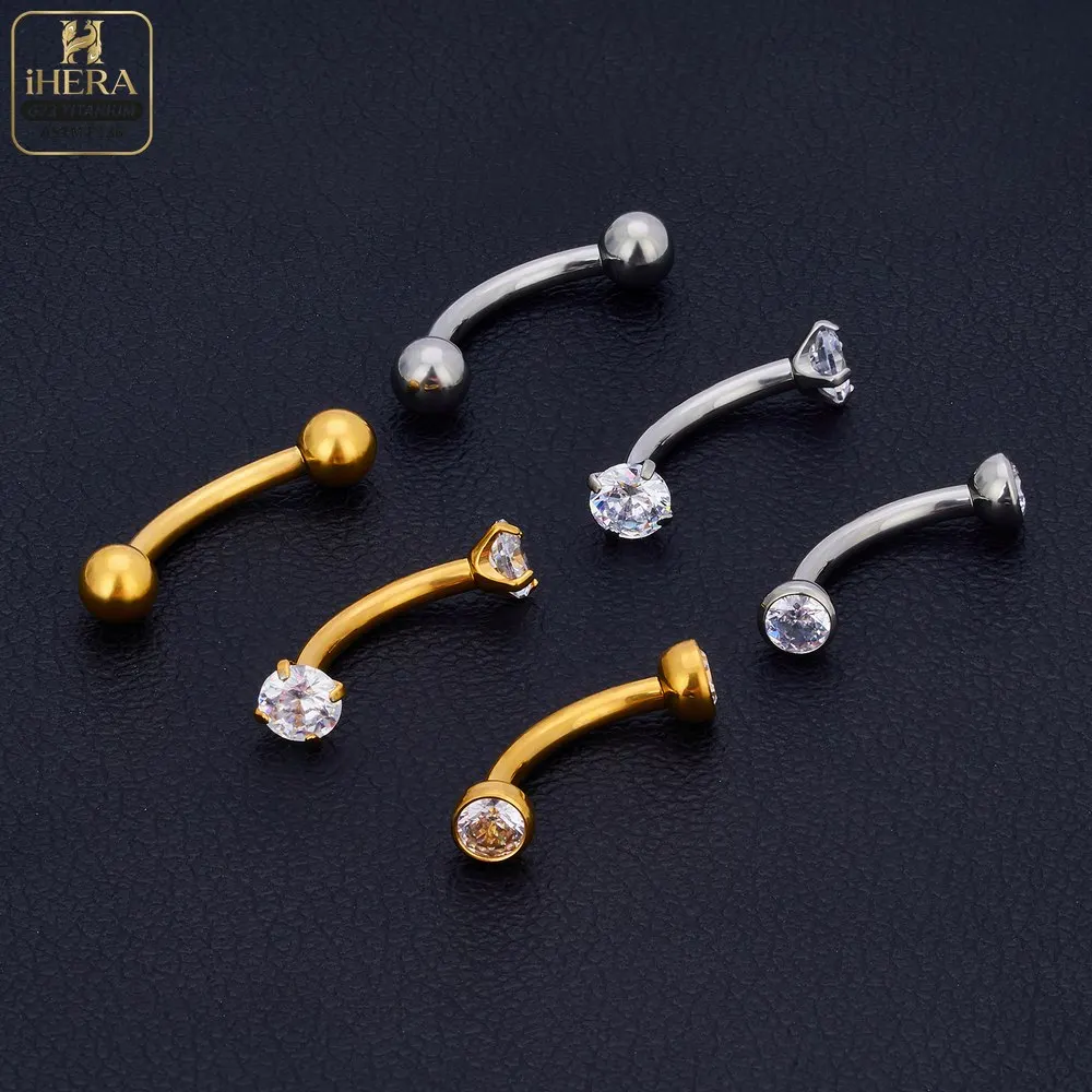 1/10 PCS G23 Titanium ASTM-F136 Piercings Nose Ring C Rod Body Jewelry Internal Thread Cartilage Helix Earrings Wholesale