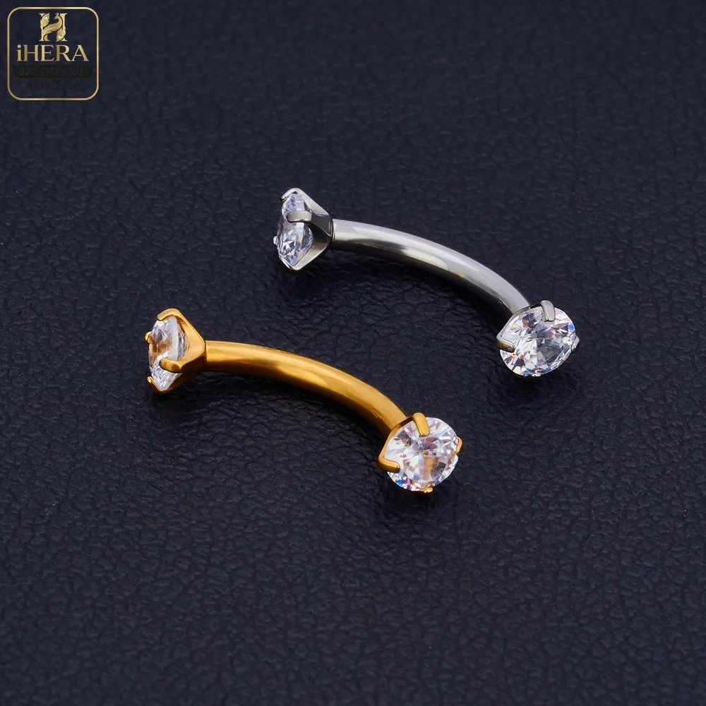 1/10 PCS G23 Titanium ASTM-F136 Piercings Nose Ring C Rod Body Jewelry Internal Thread Cartilage Helix Earrings Wholesale