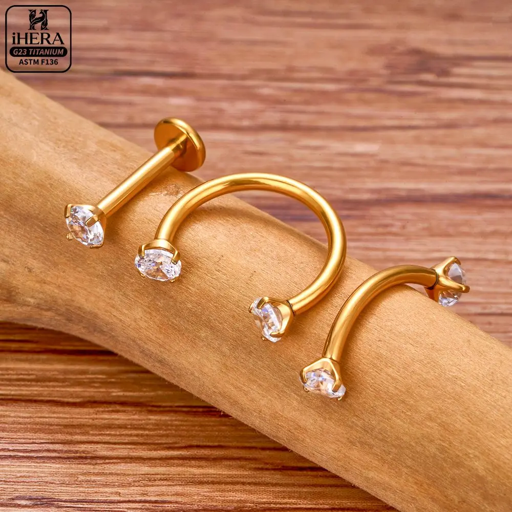1/10 PCS G23 Titanium ASTM-F136 Piercings Nose Ring C Rod Body Jewelry Internal Thread Cartilage Helix Earrings Wholesale