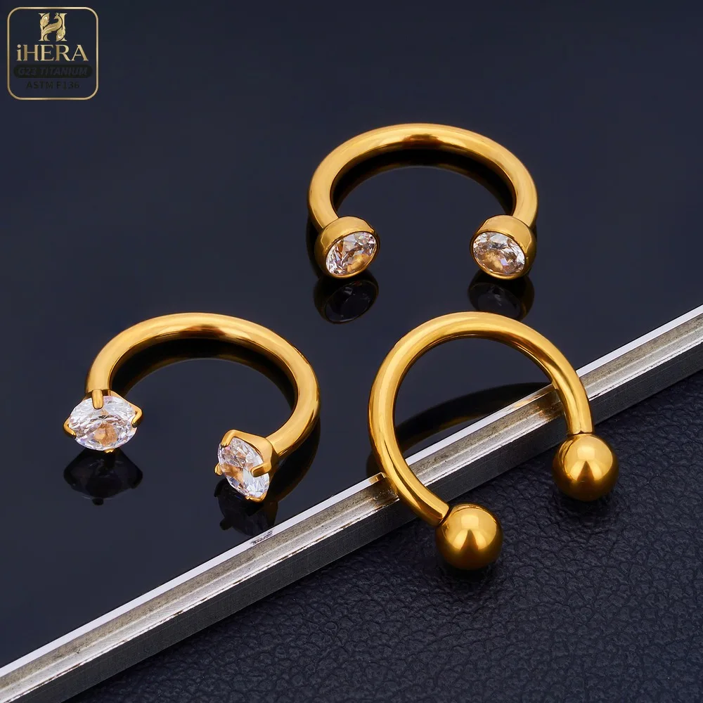 1/10 PCS G23 Titanium ASTM-F136 Piercings Nose Ring C Rod Body Jewelry Internal Thread Cartilage Helix Earrings Wholesale