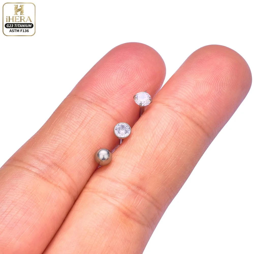 1/10 PCS G23 Titanium ASTM-F136 Piercings Nose Ring C Rod Body Jewelry Internal Thread Cartilage Helix Earrings Wholesale