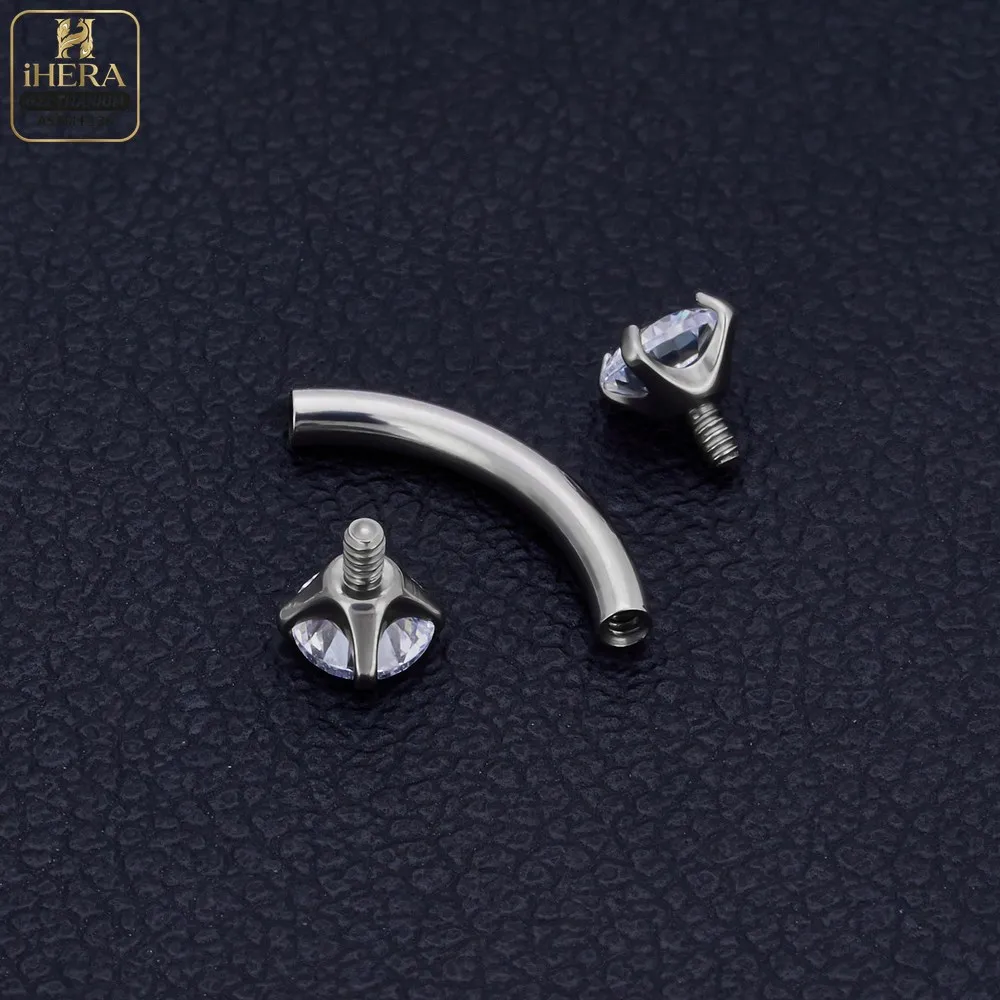 1/10 PCS G23 Titanium ASTM-F136 Piercings Nose Ring C Rod Body Jewelry Internal Thread Cartilage Helix Earrings Wholesale