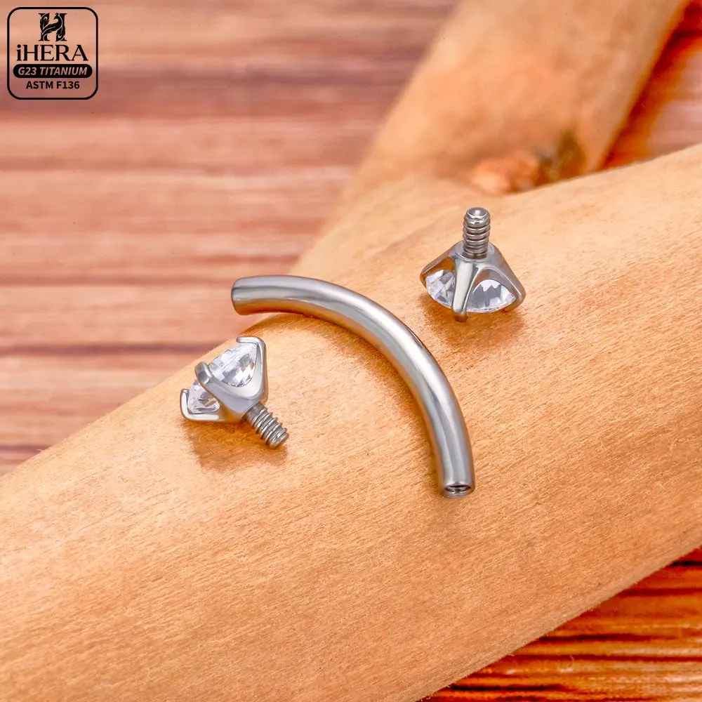 1/10 PCS G23 Titanium ASTM-F136 Piercings Nose Ring C Rod Body Jewelry Internal Thread Cartilage Helix Earrings Wholesale