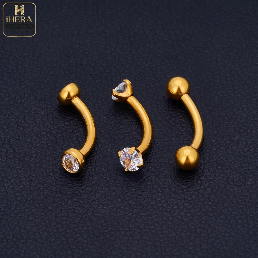1/10 PCS G23 Titanium ASTM-F136 Piercings Nose Ring C Rod Body Jewelry Internal Thread Cartilage Helix Earrings Wholesale