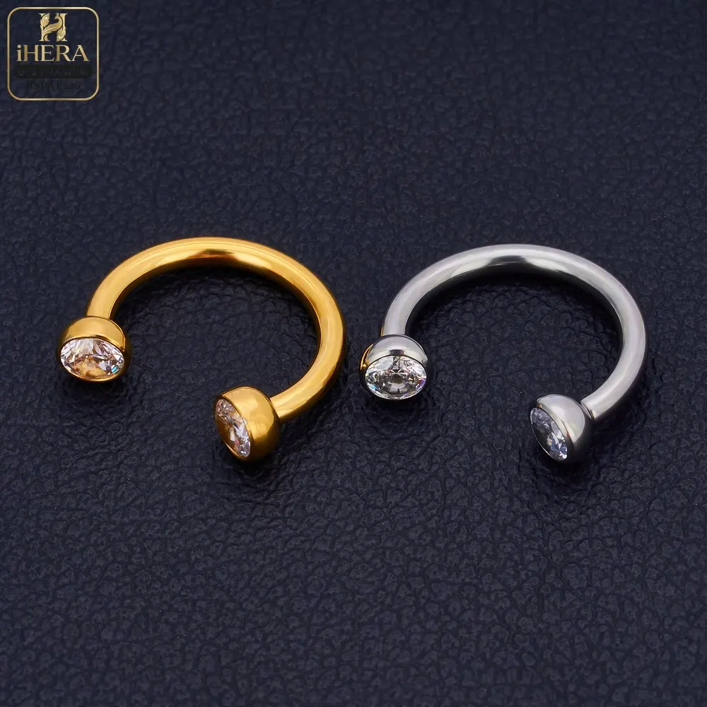 1/10 PCS G23 Titanium ASTM-F136 Piercings Nose Ring C Rod Body Jewelry Internal Thread Cartilage Helix Earrings Wholesale