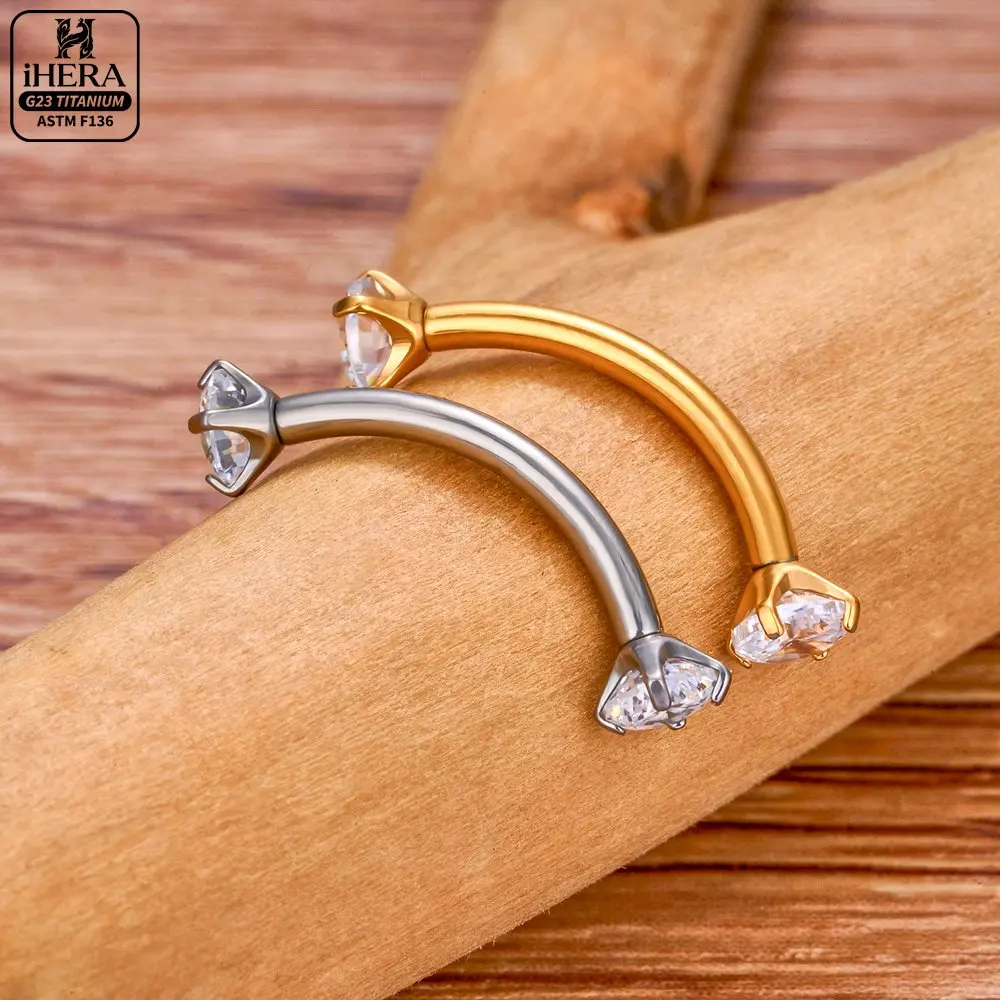 1/10 PCS G23 Titanium ASTM-F136 Piercings Nose Ring C Rod Body Jewelry Internal Thread Cartilage Helix Earrings Wholesale