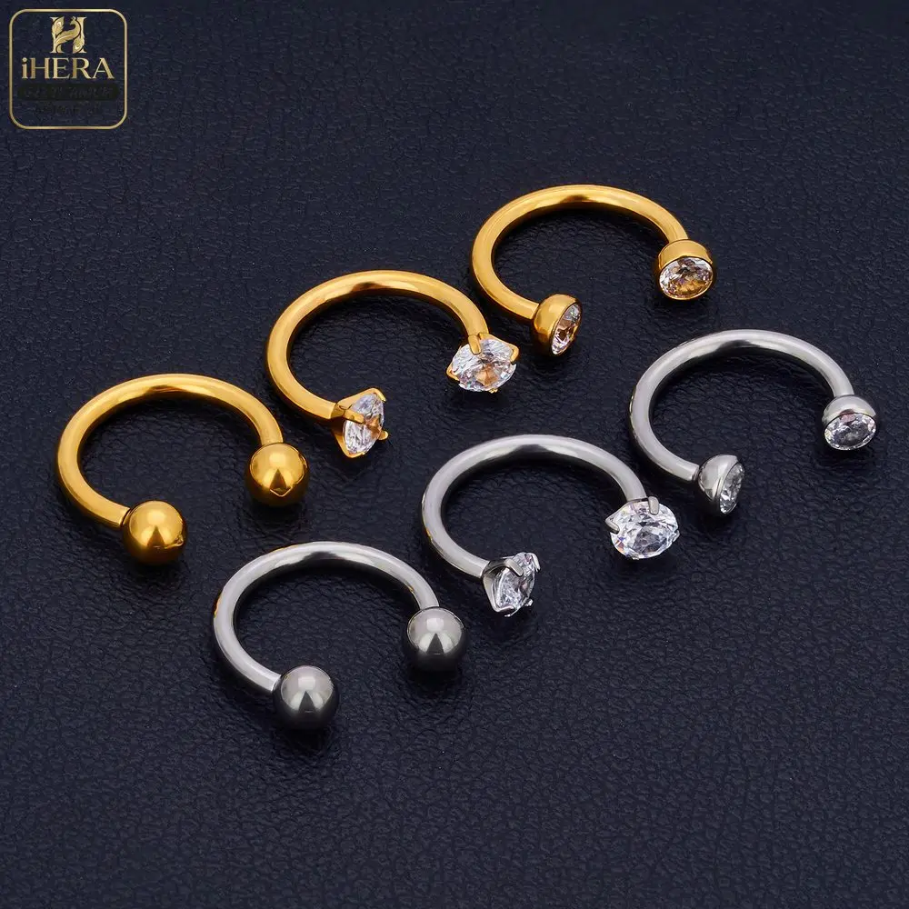 1/10 PCS G23 Titanium ASTM-F136 Piercings Nose Ring C Rod Body Jewelry Internal Thread Cartilage Helix Earrings Wholesale