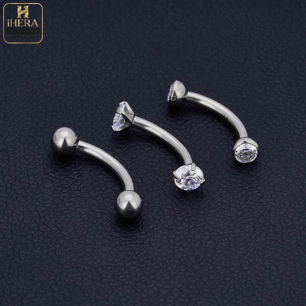 1/10 PCS G23 Titanium ASTM-F136 Piercings Nose Ring C Rod Body Jewelry Internal Thread Cartilage Helix Earrings Wholesale