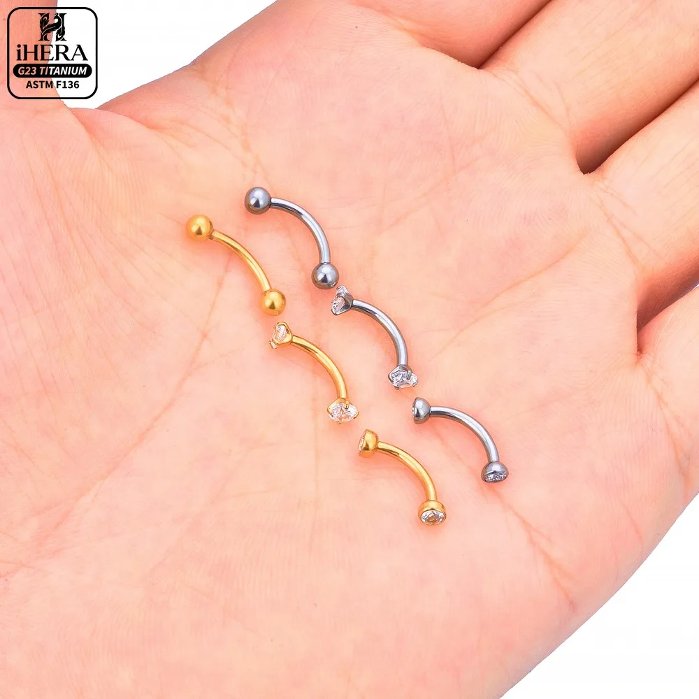 1/10 PCS G23 Titanium ASTM-F136 Piercings Nose Ring C Rod Body Jewelry Internal Thread Cartilage Helix Earrings Wholesale