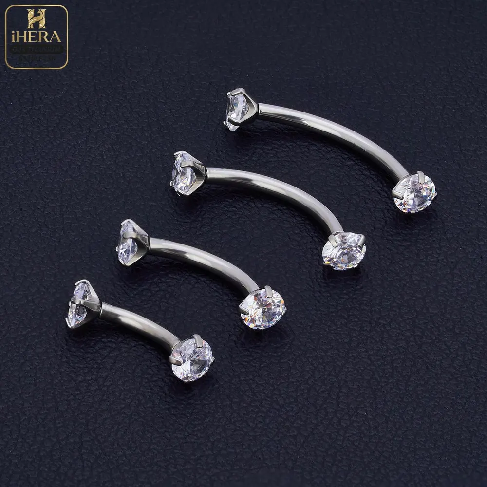 1/10 PCS G23 Titanium ASTM-F136 Piercings Nose Ring C Rod Body Jewelry Internal Thread Cartilage Helix Earrings Wholesale