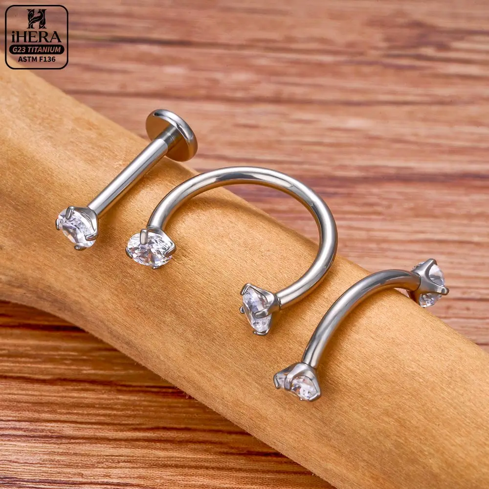 1/10 PCS G23 Titanium ASTM-F136 Piercings Nose Ring C Rod Body Jewelry Internal Thread Cartilage Helix Earrings Wholesale