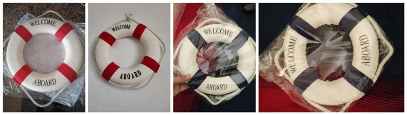 Life Buoy Crafts Living Room Decoration Nautical Style Welcome Decorative Red Blue Life Buoy Home Marine Beach Wall Decoration