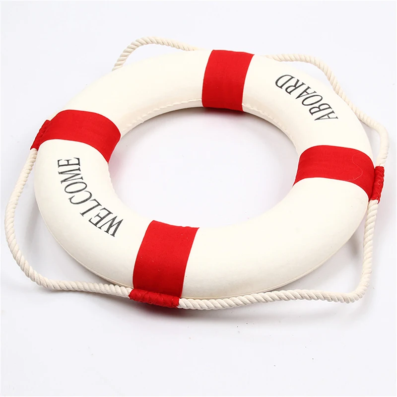 Life Buoy Crafts Living Room Decoration Nautical Style Welcome Decorative Red Blue Life Buoy Home Marine Beach Wall Decoration
