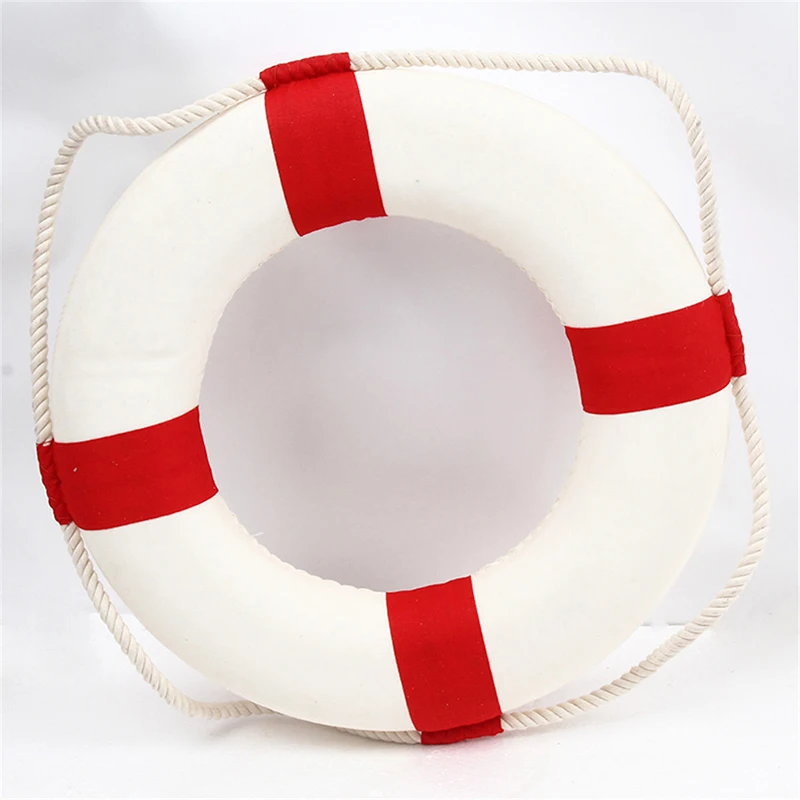 Life Buoy Crafts Living Room Decoration Nautical Style Welcome Decorative Red Blue Life Buoy Home Marine Beach Wall Decoration