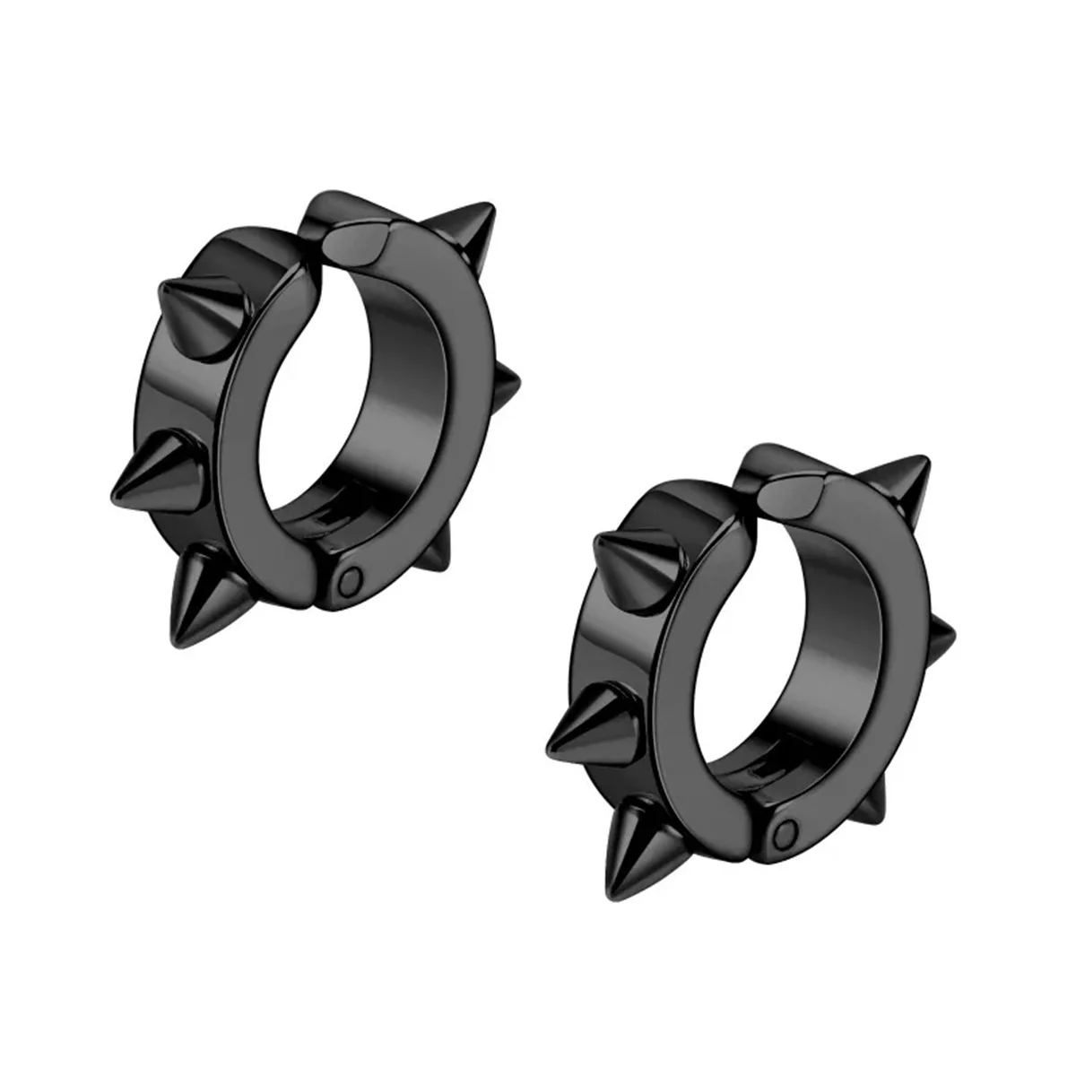 2/4pcs Punk Style 316L Stainless Steel Spine Earring,Clip On Non Piercing Hoop Earring Fashion Fake Piercing Jewelry